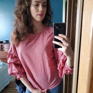 Red and White Gingham Shirt